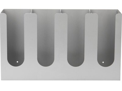 Mind Reader 4-Compartment Stainless Steel Organizer for Hot or Cold Disposable Cups, Silver (4CUPSS-SIL)
