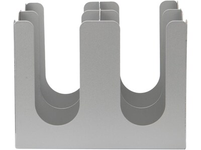 Mind Reader 4-Compartment Stainless Steel Organizer for Hot or Cold Disposable Cups, Silver (4SQUARE-SIL)