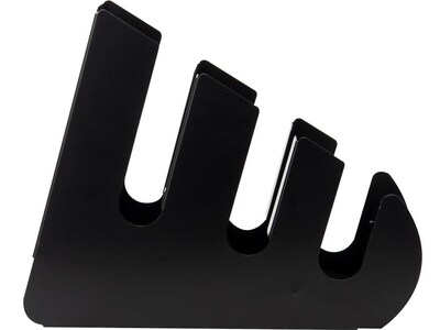 Mind Reader 3-Compartment Curved Stainless Steel Organizer for Hot or Cold Disposable Cups, Black Royal (3CUPERVE-BKRY)