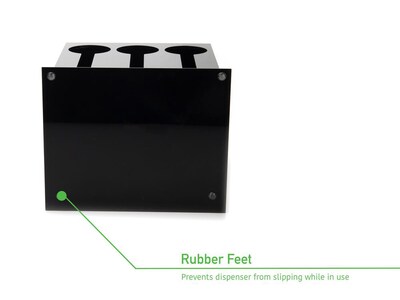 Mind Reader 3-Compartment Plastic Utensil Sorter and Dispenser, Black (3CSTOR-BLK)