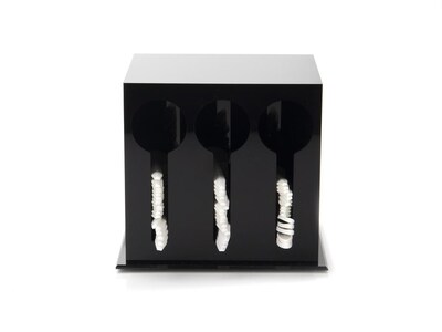 Mind Reader Plastic 3-Compartment Utensil Dispenser Silverware Organizer, Black (3CSTOR-BLK)