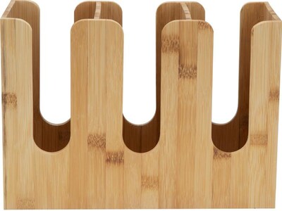 Mind Reader 3-Row Bamboo Cup and Lid Organizer, Brown (3CUPBM-BRN)