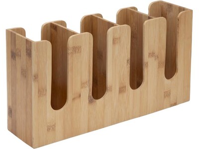 Mind Reader 4-Row Bamboo Cup and Lid Organizer, Brown (4CUPBM-BRN)