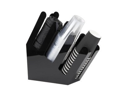 Mind Reader 3-Row Acrylic Cup Holder, Black (3ACUPHOLD-BLK)