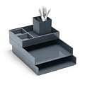 Poppin Super Stacked Plastic Desktop Set, Dark Gray (103648)