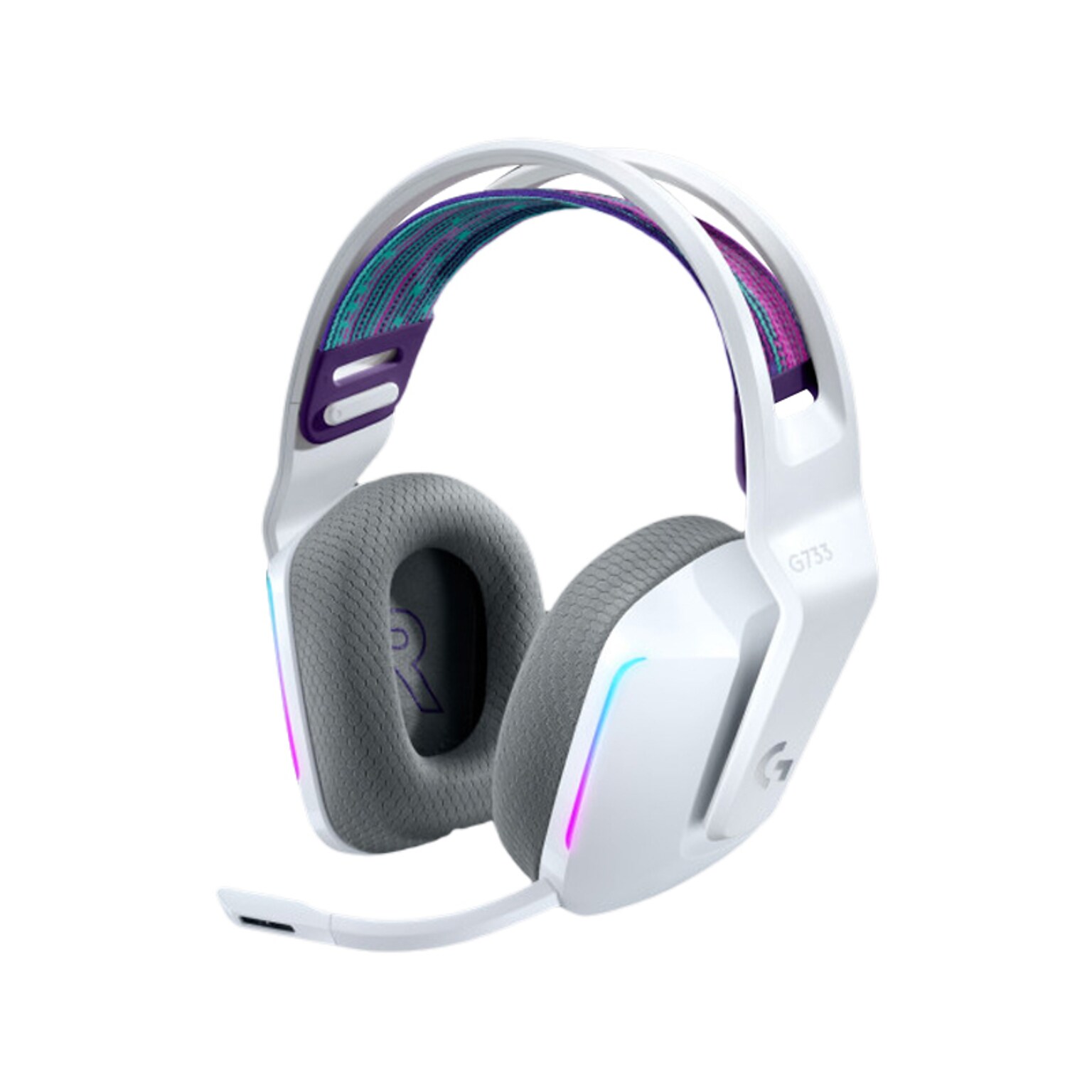 Logitech G Series G733 Wireless Over-the-Ear Gaming Headset, White (981-000882)