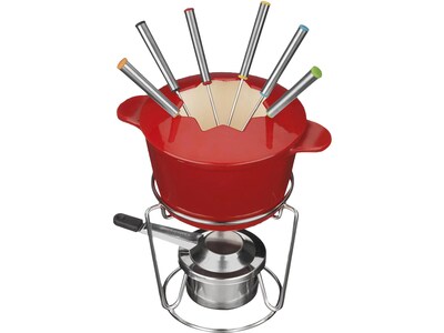 Cuisinart Chefs Classic Enameled Fondue Set, Red/Silver (FP-115RS)