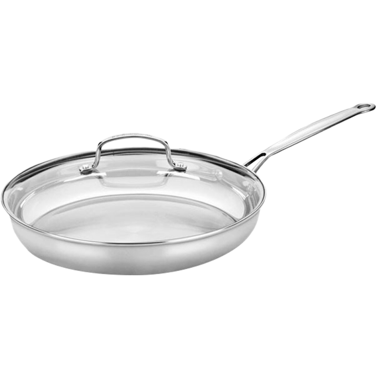Cuisinart Chefs Classic Stainless Steel 12 Fry Skillet with Cover, Silver (722-30G)