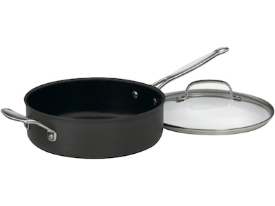 Cuisinart Chefs Classic Assorted Materials 5.5 Qt. Sauté Pan with Helper Handle and Cover, Black (633-30H)