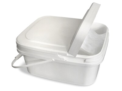 Diversey Polypropylene Dry Wipe Charging Bucket, White, 12/Box (D1229387)