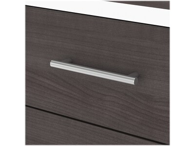Bush Furniture Somerset 72"W 3 Position Sit to Stand L Shaped Desk, Storm Gray/White (SET014SGWH)