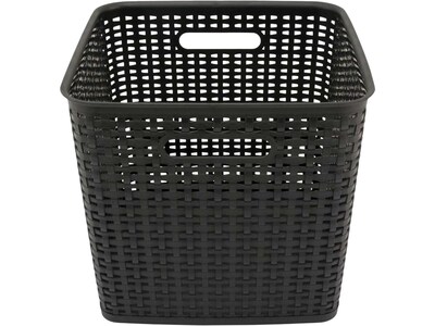 Advantus Extra Large Plastic Weave Basket, Black (37519)