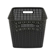 Advantus Extra Large Plastic Weave Basket, Black (37519)
