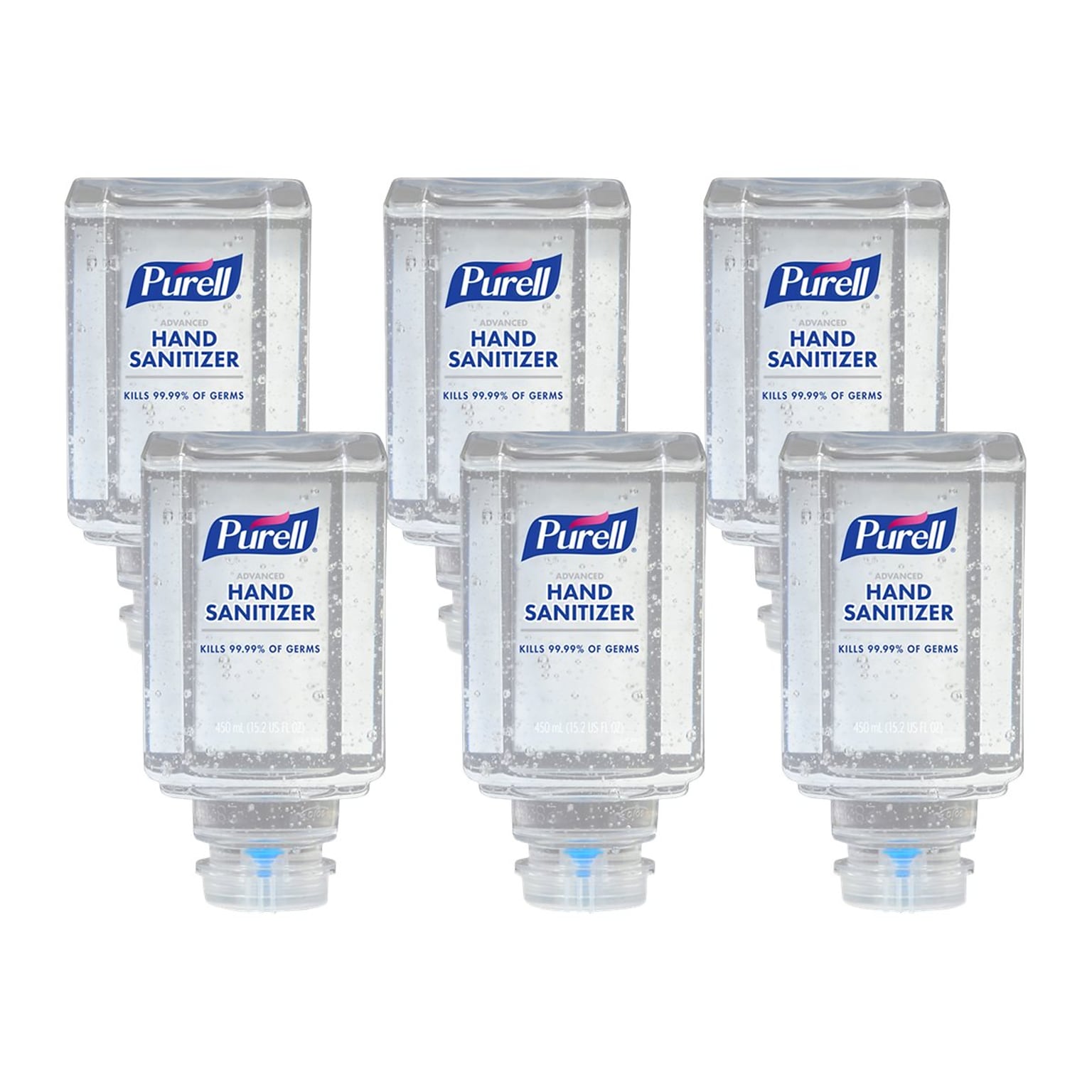 PURELL Advanced Gel Hand Sanitizer Refill for ES1 Dispenser, 70% Alcohol, 450 mL, 6/Carton (4450-06)
