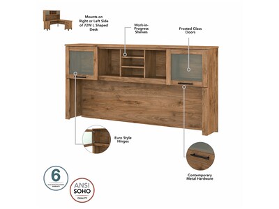 Bush Furniture Somerset 72" Computer Desk with Hutch and 5-Shelf Bookcase, Fresh Walnut (SET020FW)