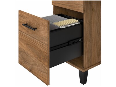 Bush Furniture Somerset 72" Computer Desk with Hutch and 5-Shelf Bookcase, Fresh Walnut (SET020FW)