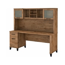 Bush Furniture Somerset 72 Computer Desk with Drawers and Hutch, Fresh Walnut (SET018FW)