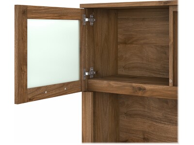 Bush Furniture Somerset 72"W L Shaped Desk with Hutch, Fresh Walnut (SET001FW)