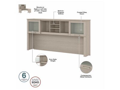 Bush Furniture Somerset 72" Computer Desk with Hutch and 5-Shelf Bookcase, Sand Oak (SET020SO)