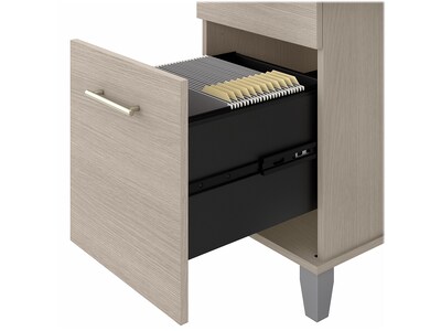 Bush Furniture Somerset 72" Computer Desk with Hutch and 5-Shelf Bookcase, Sand Oak (SET020SO)