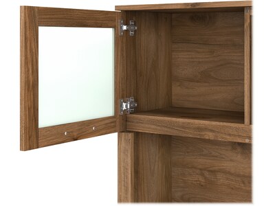 Bush Furniture Somerset 60"W L Shaped Desk with Hutch, Fresh Walnut (SET002FW)