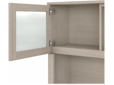 Bush Furniture Somerset 60"W L Shaped Desk with Hutch, Sand Oak (SET002SO)