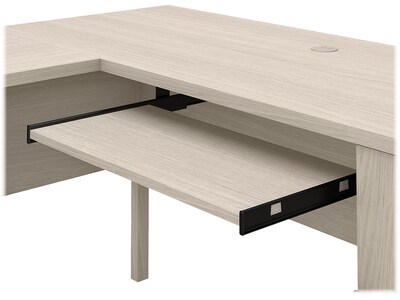 Bush Furniture Somerset 60" L-Shaped Desk with Hutch and 5-Shelf Bookcase, Sand Oak (SET010SO)