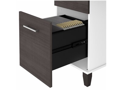 Bush Furniture Somerset 72"W Office Desk with Drawers and Hutch, Storm Gray/White (SET018SGWH)
