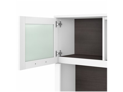 Bush Furniture Somerset 72"W Office Desk with Drawers and Hutch, Storm Gray/White (SET018SGWH)