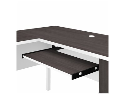 Bush Furniture Somerset 60" L-Shaped Desk with Hutch, Storm Gray/White (SET002SGWH)