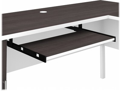Bush Furniture Somerset 72"W L Shaped Desk with Hutch, Storm Gray/White (SET001SGWH)