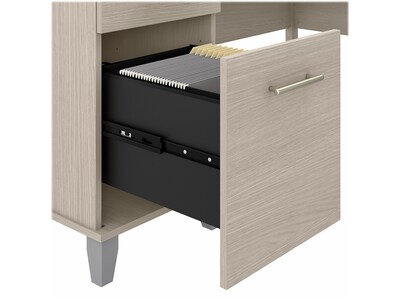 Bush Furniture Somerset 60"W L Shaped Desk with Storage, Sand Oak (WC81130K)