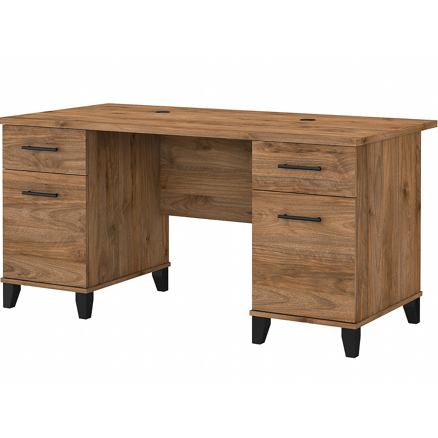 Bush Furniture Somerset 60W Office Desk with Drawers, Fresh Walnut (WC81328K)