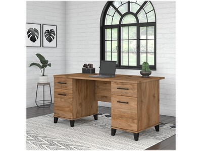 Bush Furniture Somerset 60W Office Desk with Drawers, Fresh Walnut (WC81328K)