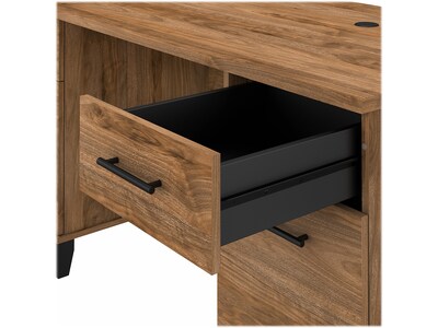 Bush Furniture Somerset 60"W Office Desk with Drawers, Fresh Walnut (WC81328K)
