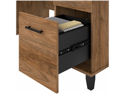 Bush Furniture Somerset 60"W Office Desk with Drawers, Fresh Walnut (WC81328K)