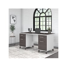 Bush Furniture Somerset 60 Computer Desk, Storm Gray/White (WC81028K)