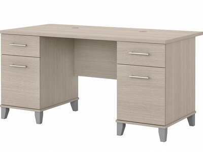 Bush Furniture Somerset 60W Office Desk with Drawers, Sand Oak (WC81128K)