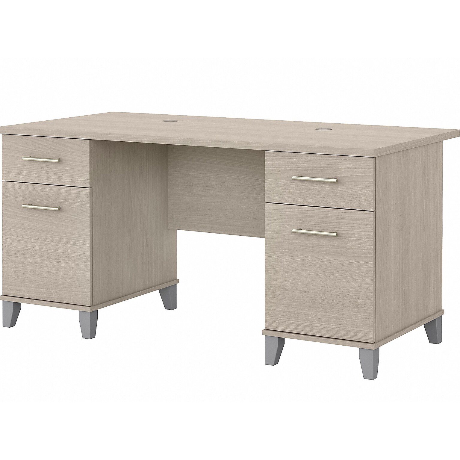 Bush Furniture Somerset 60W Office Desk with Drawers, Sand Oak (WC81128K)
