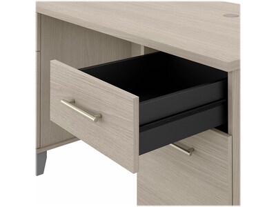 Bush Furniture Somerset 60"W Office Desk with Drawers, Sand Oak (WC81128K)