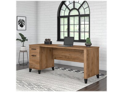 Bush Furniture Somerset 72W Office Desk with Drawers, Fresh Walnut (WC81372)