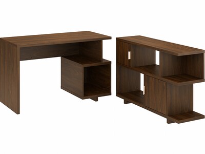 kathy ireland® Home by Bush Furniture Madison Avenue 48" Writing Desk, Modern Walnut (MDS014MW)