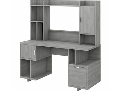 kathy ireland® Home by Bush Furniture Madison Avenue 60 Computer Desk with Hutch, Modern Gray (MDS004MG)
