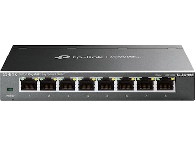 TP-LINK Easy Smart 8-Port Gigabit Ethernet Smart Switch, 10/100/1000 Mbps, Black (TL-SG108E)