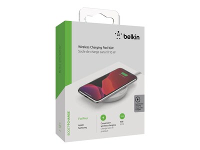 Belkin BOOST CHARGE Wireless Charging Pad for Most Smartphones, White (WIA001TTWH)