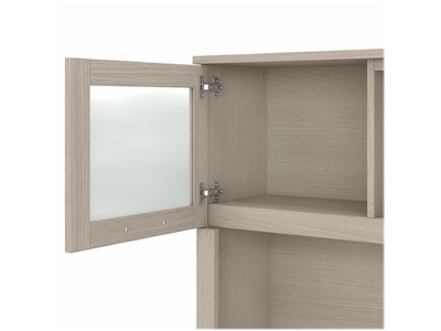 Bush Furniture Somerset 72"W L Shaped Desk with Hutch, Sand Oak (SET001SO)