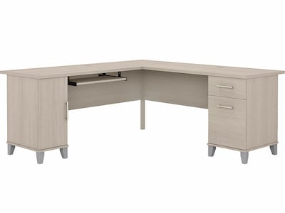 Bush Furniture Somerset 72W L Shaped Desk with Storage, Sand Oak (WC81110K)