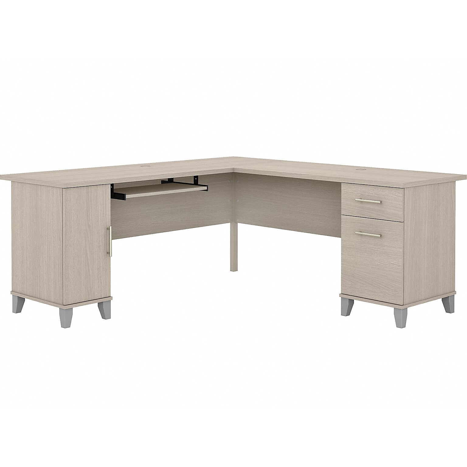 Bush Furniture Somerset 72W L Shaped Desk with Storage, Sand Oak (WC81110K)