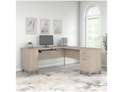 Bush Furniture Somerset 72W L Shaped Desk with Storage, Sand Oak (WC81110K)