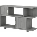 kathy ireland® Home by Bush Furniture Madison Avenue 2-Shelf 30H Geometric Bookcase with Doors, Modern Gray (MDB148MG-03)